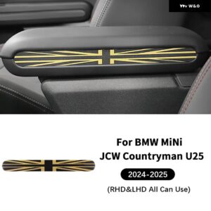 4個 車ドア 装飾 ストリップ 内装 ステッカー PUレザー BMW MINI COUNTRYMAN U25 2024 2025 車内アクセサリー - black　gold　union