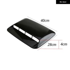 40CM 汎用 カーエアフロー 装飾 吸気フードスクープ ボンネット ベント ステッカー カバー フードはあらゆるフラットフード車両に適合 - 1pc 40cm black