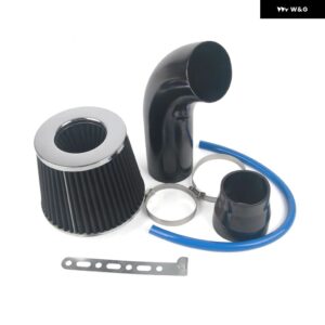 汎用 76MM カーレーシング コールドエアインテーク システム ターボインダクション パイプ チューブ キット アルミ製 コーンエア フィルター インレット付き - black