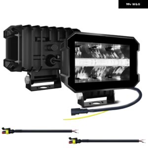 LEDワークフォグ ドライビングライト バーハイビーム ヘッドライト 12V LEDライト ブラケット 作業灯24VオフロードATV 4X4 LEDボート トラック - 2PC Flood DRL lamp