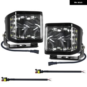 LEDワークフォグ ドライビングライト バーハイビーム ヘッドライト 12V LEDライト ブラケット 作業灯24VオフロードATV 4X4 LEDボート トラック - 2PC Spot lamp
