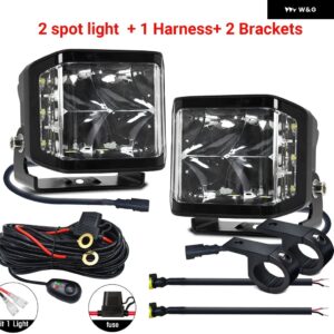 LEDワークフォグ ドライビングライト バーハイビーム ヘッドライト 12V LEDライト ブラケット 作業灯24VオフロードATV 4X4 LEDボート トラック - 1set Spot lamp