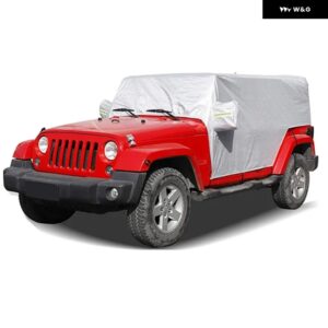 車用サンシールドカバー ジープ ラングラー TJ 1997-2006 スノーレインカバー 耐候性 車カバー ボディ 防塵 UV プロテクター シルバー - Silver-4 door