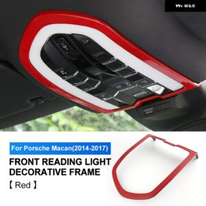 ABS製 車用フロント読書灯 フレーム カバー 内装 トリム ポルシェ マカン パナメーラ カイエン 2011-2019 LHD RHD ステッカー アクセサリー - Macan Red