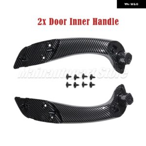 ルノー メガーヌ 3 III フルエンス 2008-2016 インテリア カーアクセサリー フロント左と右 カーボン インナー ドアハンドル カバー - 2x Door Inner Handle