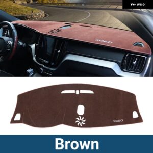 ボルボ XC60 2018 - 23 車 ダッシュボード サンシェード カバー マット計器デスク滑り止め パッド カーペットアクセサリー - brown