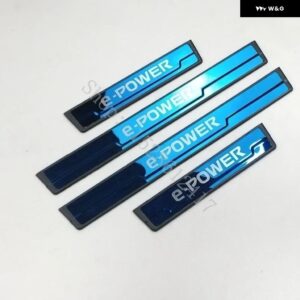 日産 X-TRAIL T33 QASHQAI J12 E-POWER 2022~2025 ステンレス ABS 車ドアシルキックプレートガードペダル パッド プロテクター スタイリング - Blue