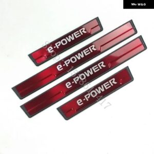 日産 X-TRAIL T33 QASHQAI J12 E-POWER 2022~2025 ステンレス ABS 車ドアシルキックプレートガードペダル パッド プロテクター スタイリング - Red