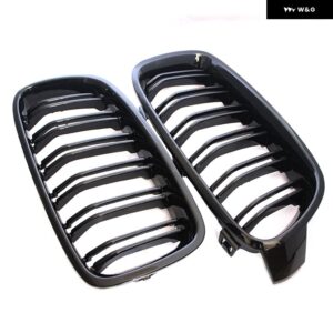 車用フロント グリル レーシングフロントスポーツ グリル グロスブラック ダブルスラットキドニー グリル BMW 3シリーズ F30 F31 F35 2011-2019 - Gloss Black