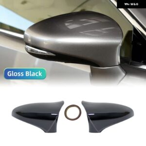 光沢 ブラック/カーボンルック 車サイドドアバックミラー カバー LEXUS IS ES GS LS CT RC F-SPORT IS200 2014-2020 ミラー キャップ - Gloss Black
