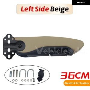 汎用 カーシート アームレスト ハンド ホルダー 手すり アームレスト サポート 36CM トラック トレーラーキャラバンボートバスモーターホーム - Beige Left-Black