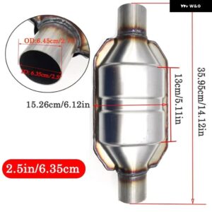 2.5インチ 汎用 触媒コンバーター 高フロー ステンレス 排気 システム ガードシールド付き 触媒コンバーター 車 エンジン アクセサリー - 2.5 inch Type 5