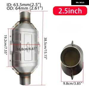 2.5インチ 汎用 触媒コンバーター 高フロー ステンレス 排気 システム ガードシールド付き 触媒コンバーター 車 エンジン アクセサリー - 2.5 inch Type 7