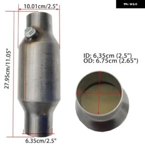 2.5インチ 汎用 触媒コンバーター 高フロー ステンレス 排気 システム ガードシールド付き 触媒コンバーター 車 エンジン アクセサリー - 2.5 inch Type 2