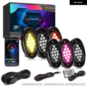 4/6/10/12IN1 ポッド RGB LED ロックライトPC B LED ホールディング LED 装飾 シャーシ 4X4 オフロード トラック SUV ロック アンビエントライト - 6 in 1 APP