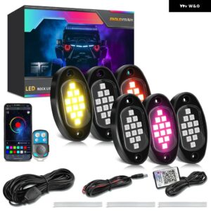 4/6/10/12IN1 ポッド RGB LED ロックライトPC B LED ホールディング LED 装飾 シャーシ 4X4 オフロード トラック SUV ロック アンビエントライト - 6 in 1 APP Remote1