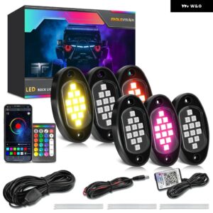 4/6/10/12IN1 ポッド RGB LED ロックライトPC B LED ホールディング LED 装飾 シャーシ 4X4 オフロード トラック SUV ロック アンビエントライト - 6 in 1 APP Remote2