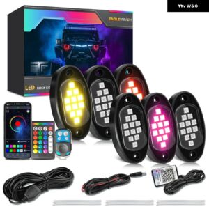 4/6/10/12IN1 ポッド RGB LED ロックライトPC B LED ホールディング LED 装飾 シャーシ 4X4 オフロード トラック SUV ロック アンビエントライト - 6 in 1 APP Remote1 2