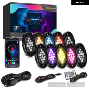 4/6/10/12IN1 ポッド RGB LED ロックライトPC B LED ホールディング LED 装飾 シャーシ 4X4 オフロード トラック SUV ロック アンビエントライト - 10 in 1APP