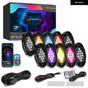 4/6/10/12IN1 ポッド RGB LED ロックライトPC B LED ホールディング LED 装飾 シャーシ 4X4 オフロード トラック SUV ロック アンビエントライト - 10 in 1APP Remote1