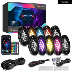 4/6/10/12IN1 ポッド RGB LED ロックライトPC B LED ホールディング LED 装飾 シャーシ 4X4 オフロード トラック SUV ロック アンビエントライト - 10 in 1APP Remote2