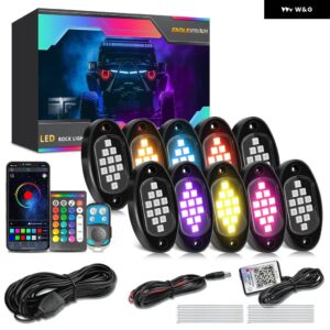 4/6/10/12IN1 ポッド RGB LED ロックライトPC B LED ホールディング LED 装飾 シャーシ 4X4 オフロード トラック SUV ロック アンビエントライト - 10 in 1APP Remote1 2