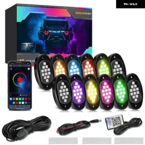 4/6/10/12IN1 ポッド RGB LED ロックライトPC B LED ホールディング LED 装飾 シャーシ 4X4 オフロード トラック SUV ロック アンビエントライト - 12 in 1APP