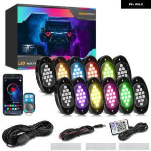 4/6/10/12IN1 ポッド RGB LED ロックライトPC B LED ホールディング LED 装飾 シャーシ 4X4 オフロード トラック SUV ロック アンビエントライト - 12 in 1APP Remote1