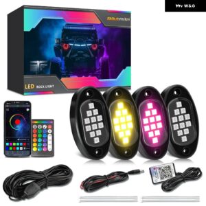 4/6/10/12IN1 ポッド RGB LED ロックライトPC B LED ホールディング LED 装飾 シャーシ 4X4 オフロード トラック SUV ロック アンビエントライト - 4 in 1 APP Remote2