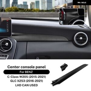 ABSカーボン メルセデス ベンツ C クラス W205 C180 C200 GLC X253 2015-2021センター コンソール ダッシュボード トリム カバー カーアクセサリー - Walnut