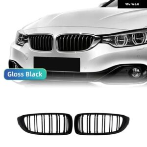 光沢 ブラックフロントキドニー グリル スラットM4 スタイル グリル BMW F32 F33 F36 F80 F82 2013-2020カブリオレクーペ425I 430I 440I 435I - Gloss Black