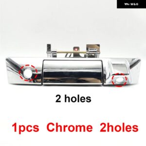 ピックアップ クローム リア トランク テールゲート ロック ドアハンドル バックラッチ リリース ベゼル SAIC MAXUS T60 T70 T90 2017-2020 - 1PC Chrome 2 Holes
