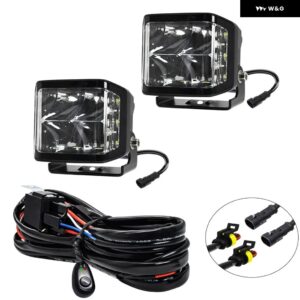超強力300W LED補助灯台 LED 5インチライト作業灯 マイル ヘッドライト 24V オフロード ATV 4X4 LEDアクセサリー - 2PC harness