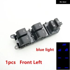 LHD 車用 LED ライト 電動パワーウィンドウ コントロール スイッチ ボタン トヨタ レイツ マーク X クラウン ランドクルーザー プラド 150 2010-2018 - 1pcs FL bule Light