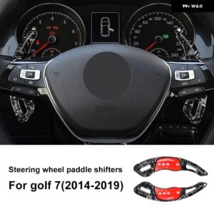 車用 ギア シフト ノブ エクステンダー 内装 トリム ステッカー アクセサリー ABS パドル フォルクスワーゲン VW ゴルフ 6 7 8 ステアリングホイール シフタ - Golf 7