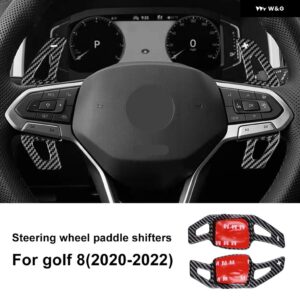 車用 ギア シフト ノブ エクステンダー 内装 トリム ステッカー アクセサリー ABS パドル フォルクスワーゲン VW ゴルフ 6 7 8 ステアリングホイール シフタ - Golf 8