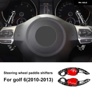 車用 ギア シフト ノブ エクステンダー 内装 トリム ステッカー アクセサリー ABS パドル フォルクスワーゲン VW ゴルフ 6 7 8 ステアリングホイール シフタ - Golf 6