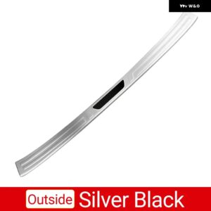 トヨタ RAV4 XA50 2019 - 24 ハイブリッドカー トランク インナーガードリア バンパー プレートカバー ステンレス アクセサリー - Outside Silver Black