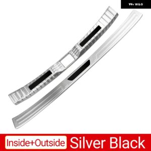 トヨタ RAV4 XA50 2019 - 24 ハイブリッド カー トランク インナーガード リア バンパー プレートカバー アクセサリー - 2PCS Silver Black