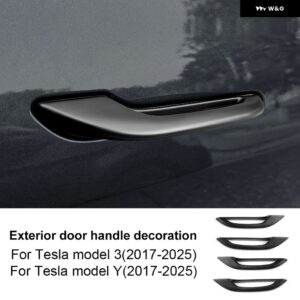 4PCS ABS ドアハンドル カバー TESLA MODEL 3 MODEL Y 2017-2023 MODEL3 HIGHLAND 2024 MODELY JUNIPER 2025 耐霜アクセサリー - matte　black