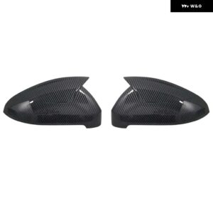 グロスブラックサイドウィングリアビューバックミラー カバー ケースキャップ アウディ A4 S4 RS4 B9 2016 -2020 A5 S5 RS5 - Carbon　fiber