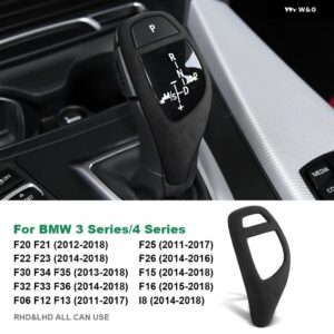 イタリア製 スーパースエード カー ギア シフト ノブカバー BMW F20 F21 F22 F23 F30 F32 F33 F34 F35 F36 F25 F26 F06 F12 F13 F15 F16 - front　black　b