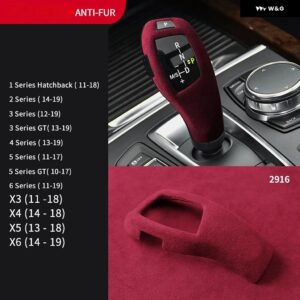 イタリア製 スーパースエード カー ギア シフト ノブカバー BMW F20 F21 F22 F23 F30 F32 F33 F34 F35 F36 F25 F26 F06 F12 F13 F15 F16 - lhd　front　wine　red　a