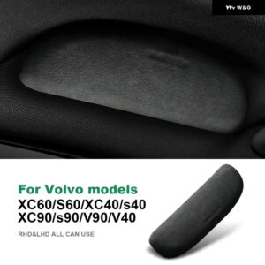 ボルボ XC40 XC60 XC90 S40 S60 S90 V40 V90 アルカンターラ サングラスケース サングラス 収納 ホルダー トリム カーアクセサリー - blcak　volvo