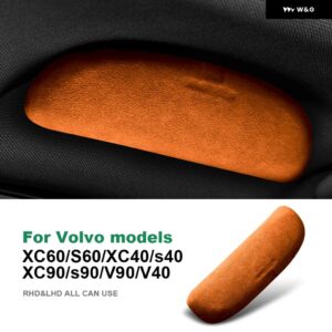 ボルボ XC40 XC60 XC90 S40 S60 S90 V40 V90 アルカンターラ サングラスケース サングラス 収納 ホルダー トリム カーアクセサリー - orange　volvo