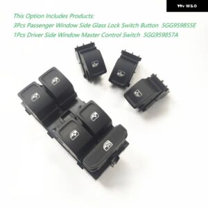 パワーウィンドウスイッチ コントロール ボタン 5G0959857 5GG959857 5G0959855 VW ゴルフ 7 MK7 パサート B8 ティグアン - 4pcs set