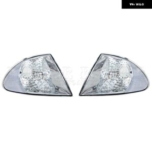 BMW 3シリーズ E46 1999-2001 フロント バンパー コーナー マーカーライト レンズ ウィンカーランプ パーキング シグナル インジケーター 63136902766 - White Lens-1Pair