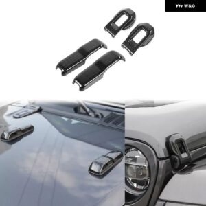 フロントフードヒンジロックキャッチラッチカバー トリム JEEP WRANGLER JL 2018-2022 GLADIATOR JT 2020-2024 SPORTS RUBICON SAHARA - 2 Pairs