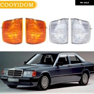 車用フロント コーナーライト ホワイト/イエロー ウィンカーライト ハウジング メルセデス ベンツ W201 E200 E220 E230 E280 E320 バルブ 無
