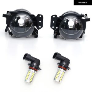 COOYIDOM 車用フロント フォグランプ BMW E60 E90 E63 E46 323I 325I 525I ハロゲン LED バルブ フォグランプ アセンブリ ハウジング レンズ - LED Left and Right